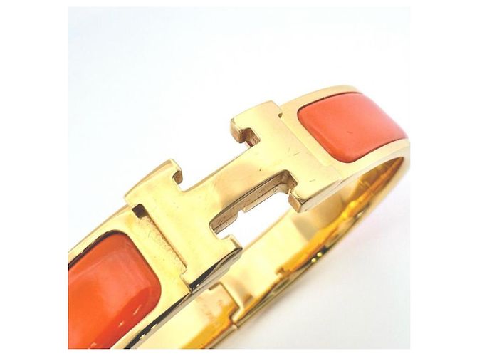 Hermès HERMES Clic Clac PM Emaille Armreif Golden Orange - Ansicht 4