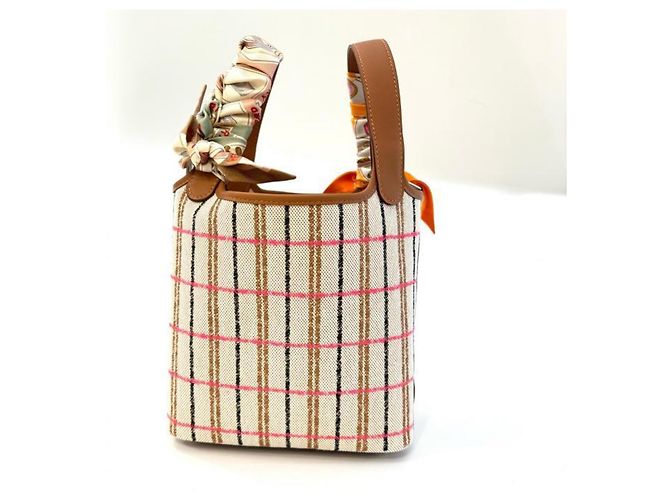 Hermès Borsa Hermes Picotin Lock PM Marrone Rosso Beige Arancione Crudo - vista 4