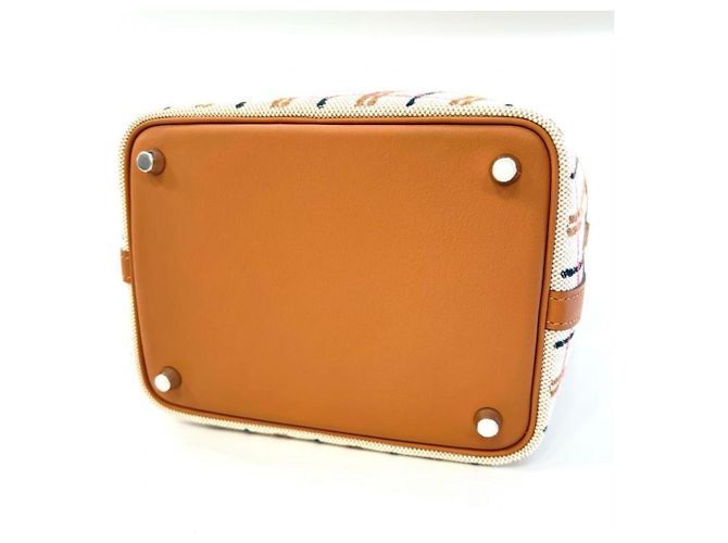 Hermès Borsa Hermes Picotin Lock PM Marrone Rosso Beige Arancione Crudo - vista 5