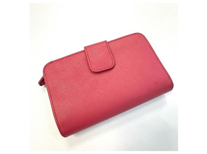 Prada Saffiano Leder Bifold-Geldbörse Rosa Pink - Ansicht 2