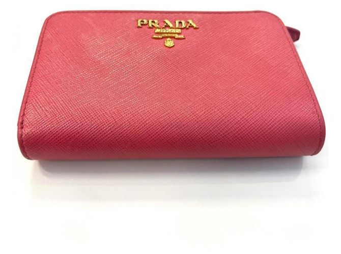 Prada Saffiano Leder Bifold-Geldbörse Rosa Pink - Ansicht 4
