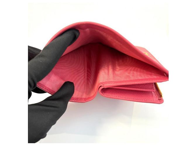 Prada Saffiano Leder Bifold-Geldbörse Rosa Pink - Ansicht 7