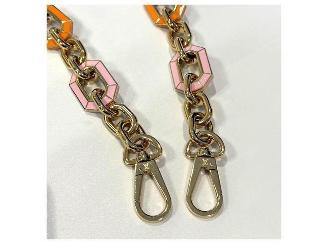 Tracolla per borsa Louis Vuitton Capucines Rosa D'oro Arancione - vista 3