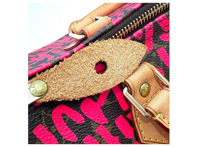 Borsa Louis Vuitton Monogram Graffiti Speedy 30 Marrone Fuschia - vista 12