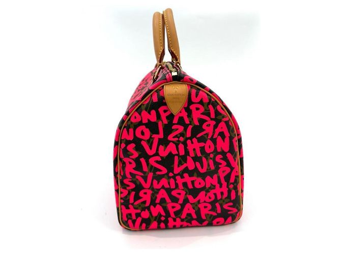 Borsa Louis Vuitton Monogram Graffiti Speedy 30 Marrone Fuschia - vista 2