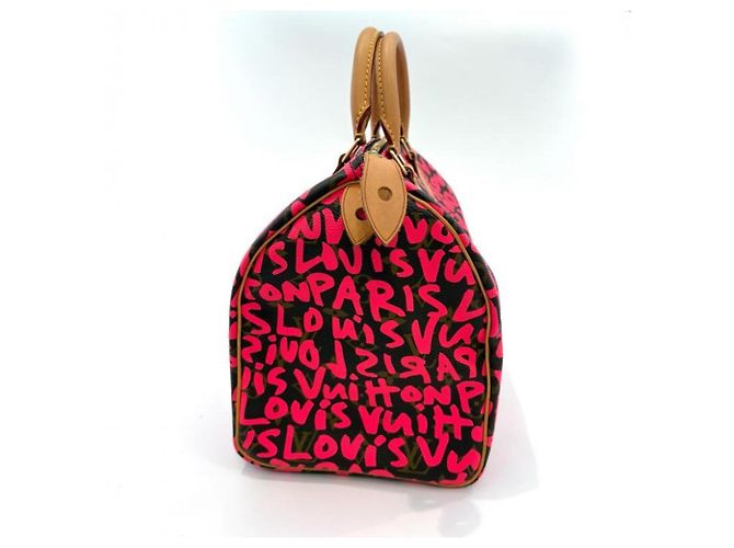 Borsa Louis Vuitton Monogram Graffiti Speedy 30 Marrone Fuschia - vista 4