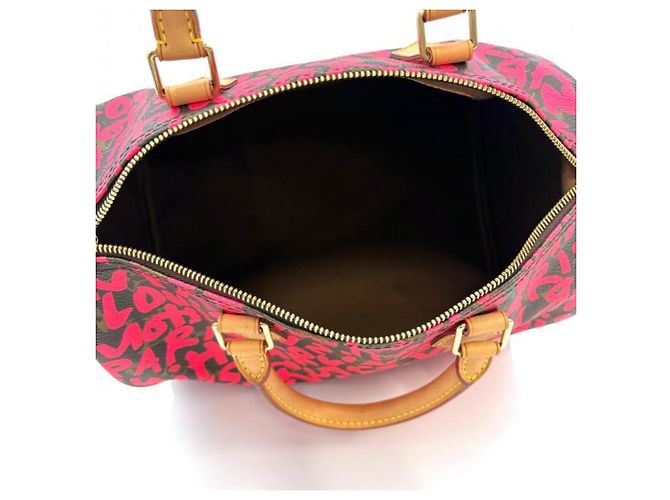 Borsa Louis Vuitton Monogram Graffiti Speedy 30 Marrone Fuschia - vista 6