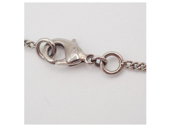 Pendente con catena Chanel Vintage CC Logo argentato Argento - vista 5