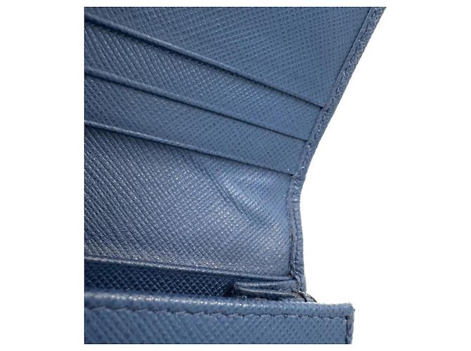 Portafoglio lungo Saffiano Prada in Bluette e Navy Blu navy - vista 12
