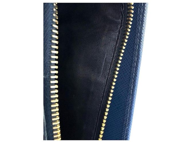 Portafoglio lungo Saffiano Prada in Bluette e Navy Blu navy - vista 13