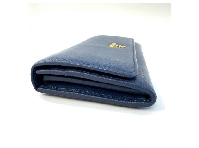 Portafoglio lungo Saffiano Prada in Bluette e Navy Blu navy - vista 3