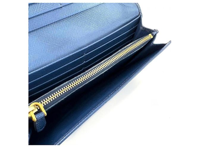 Portafoglio lungo Saffiano Prada in Bluette e Navy Blu navy - vista 5
