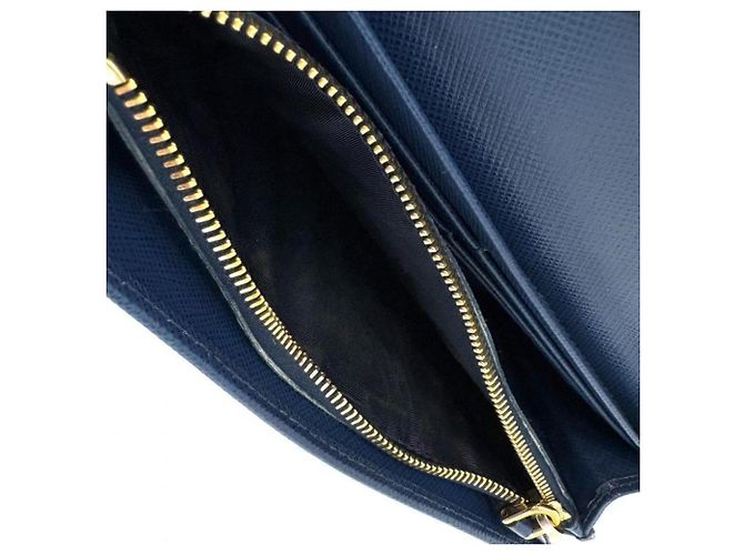 Portafoglio lungo Saffiano Prada in Bluette e Navy Blu navy - vista 6