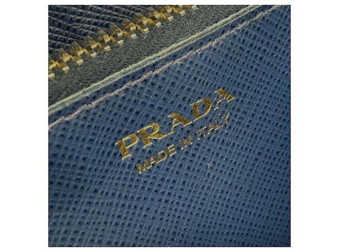 Portafoglio lungo Saffiano Prada in Bluette e Navy Blu navy - vista 7