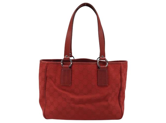 Gucci Vintage Open Tote GG Canvas and leather Medium Rot - Ansicht 2
