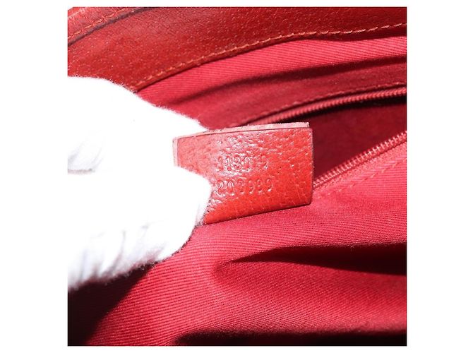 Gucci Vintage Open Tote GG Canvas and leather Medium Rot - Ansicht 7