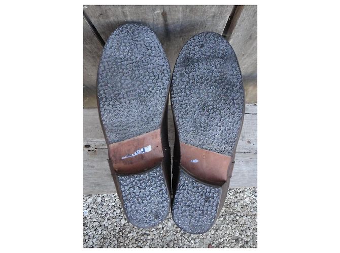 Autre Marque Botines de cuero marrón con tejido Kilim Castaño Roja Multicolor - vista 5