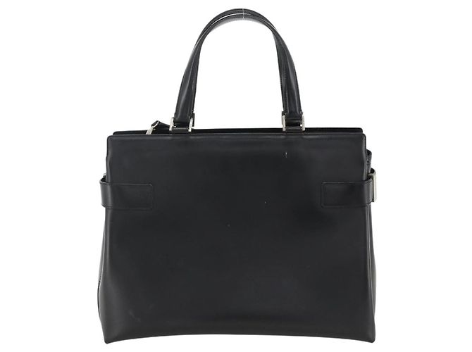 Bolsa Tote de couro Salvatore Ferragamo Double Gancini com fivela lateral Medium Preto - vista 2