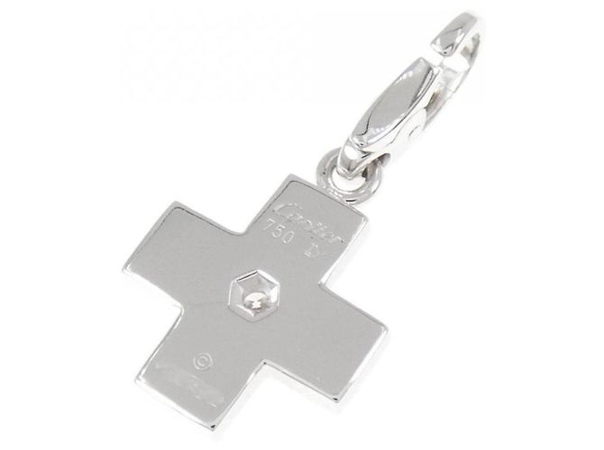 Collana con ciondolo a croce in oro bianco Cartier - vista 2
