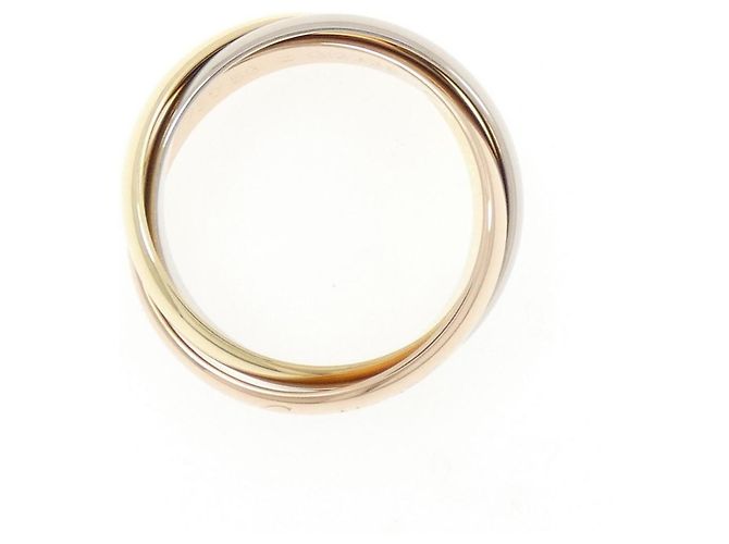 Anello Cartier Trinity in oro bianco rosa e giallo 18K - vista 2