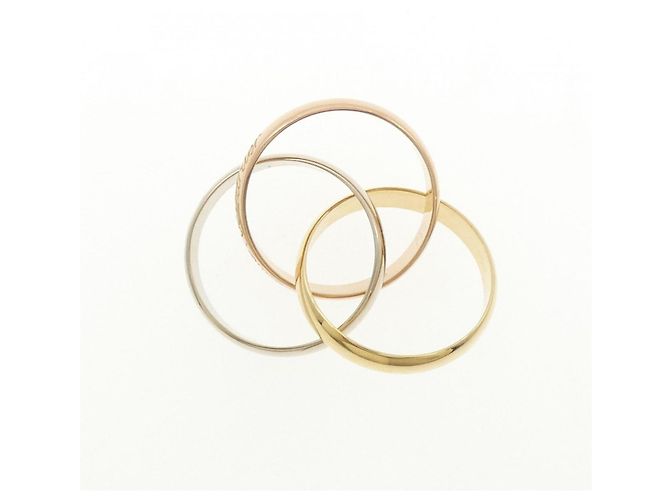 Anello Cartier Trinity in oro rosa bianco e giallo 18K - vista 3
