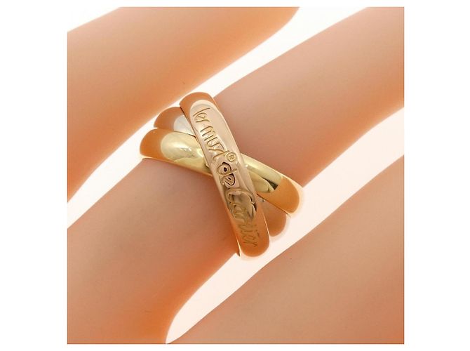 Anello Cartier Trinity in oro rosa bianco e giallo 18K - vista 4