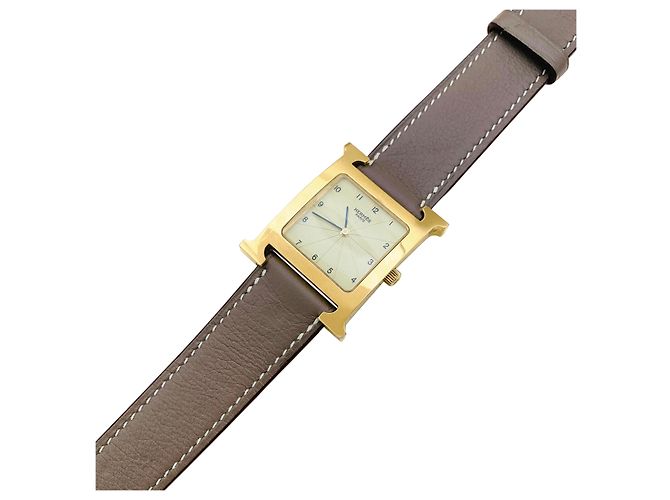 Hermès Uhr, "Heure H", vergoldet, Stahl. - Ansicht 3