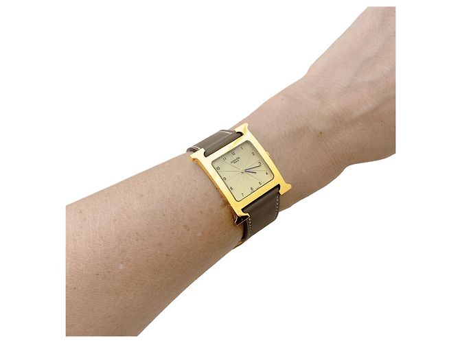 Hermès Uhr, "Heure H", vergoldet, Stahl. - Ansicht 6