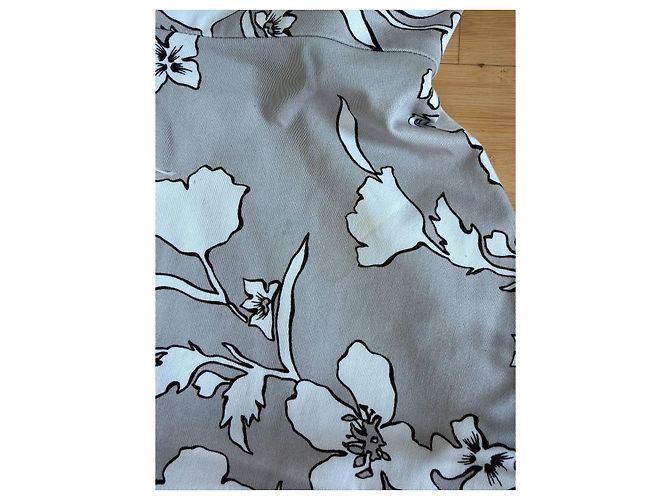 Autre Marque The Coat One-Shoulder-Top mit Blumenprint und Federn Weiß Mehrfarben Grau - Ansicht 12