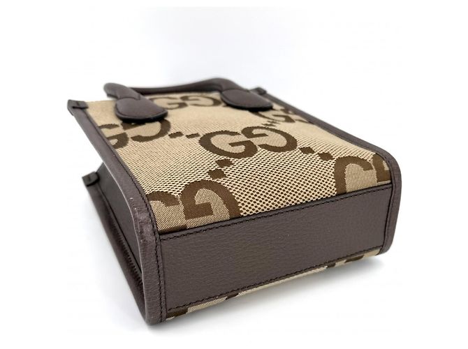 Borsa Tote Jumbo GG da donna Gucci Marrone Beige - vista 3
