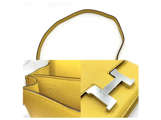 Hermès Bolsa de ombro Hermes Constance 3 Mini Amarelo - vista 6
