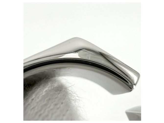Hermès Hermes Men's Etrier Band Ring Silvery Navy blue - view 6