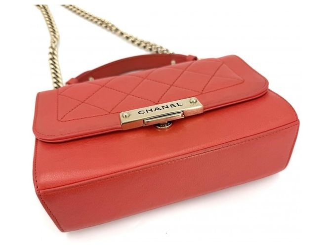 Borsa a Spalla Chanel Matelassé Chain Arancione - vista 3