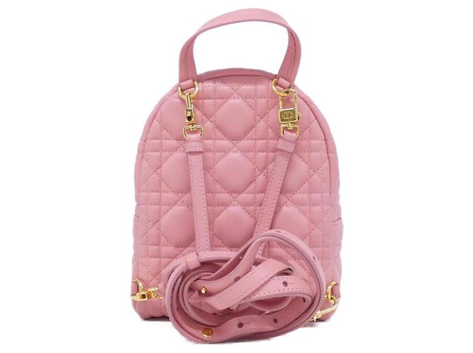 Zaino in pelle rosa Christian Dior - vista 2