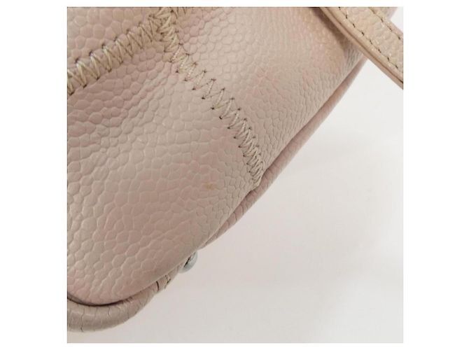 Borsa a tracolla Chanel in pelle di vitello granulata rosa chiaro - vista 6