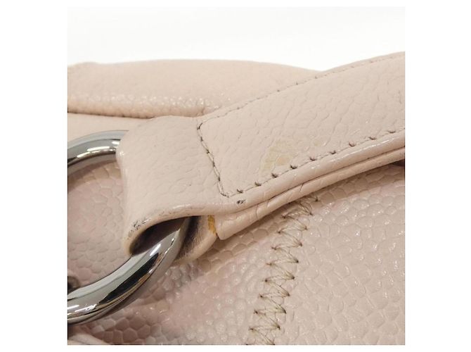 Borsa a tracolla Chanel in pelle di vitello granulata rosa chiaro - vista 8