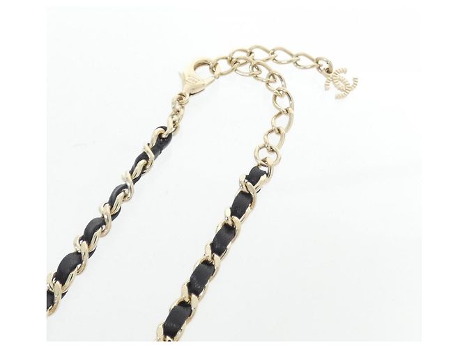 Chanel ABG275 Choker aus Leder in Schwarz, Gold und Weiß Golden - Ansicht 4