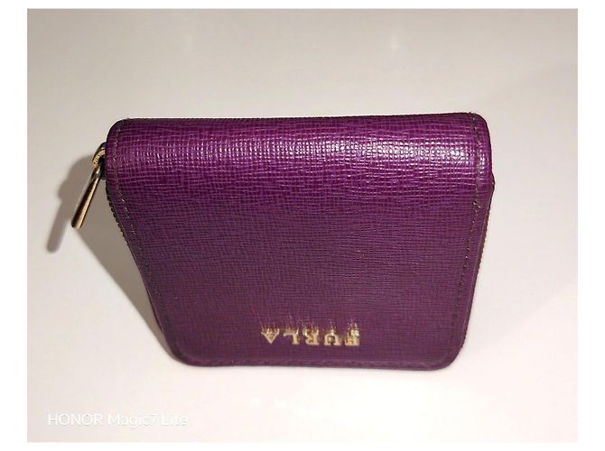 Furla Monedero de cuero morado texturizado Púrpura - vista 2