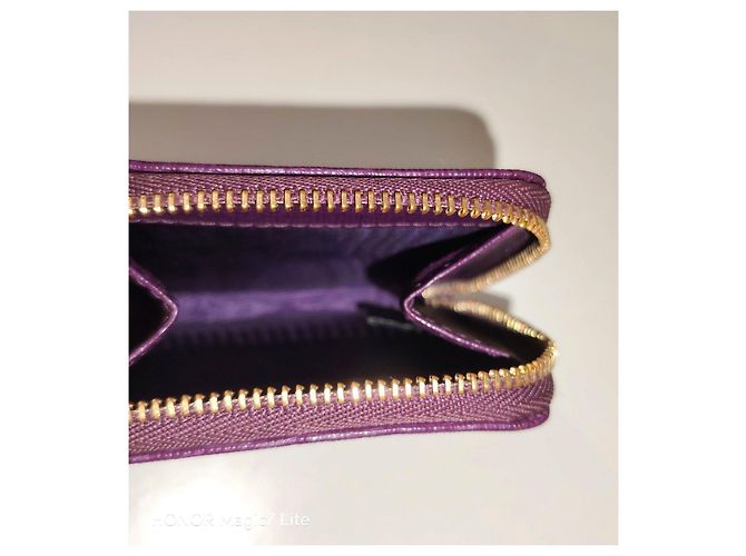 Furla Monedero de cuero morado texturizado Púrpura - vista 8