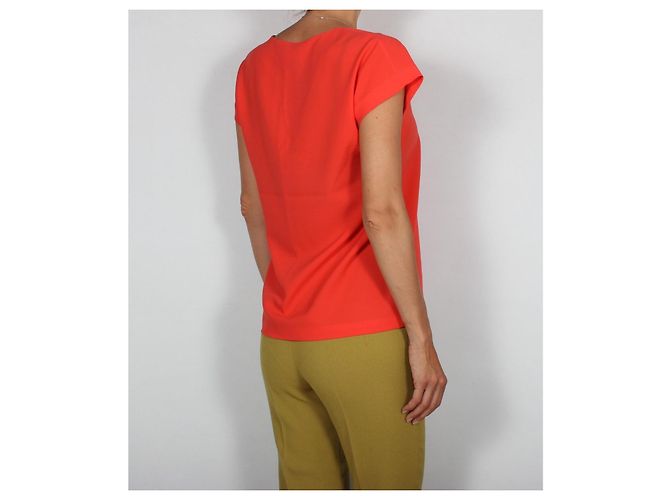 Diane von Furstenberg Rote Crepe-Bluse Koralle - Ansicht 3