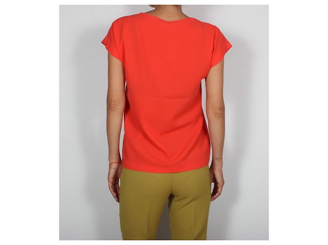 Diane von Furstenberg Rote Crepe-Bluse Koralle - Ansicht 4