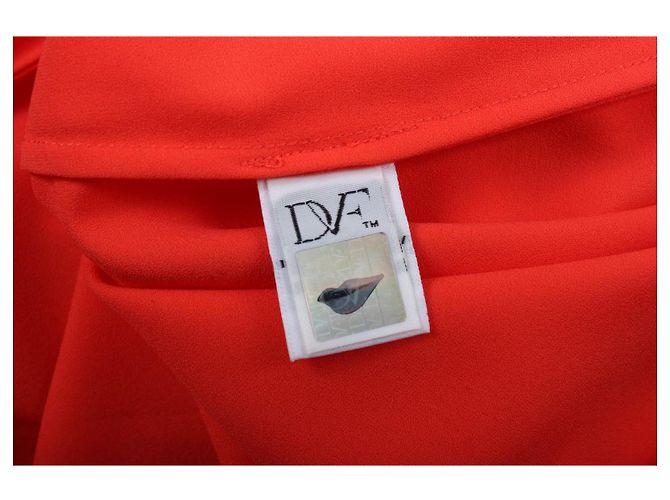 Diane von Furstenberg Rote Crepe-Bluse Koralle - Ansicht 7