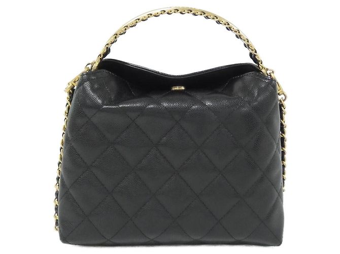 Borsa Chanel AP4066 in pelle di vitello martellata nera Nero - vista 2