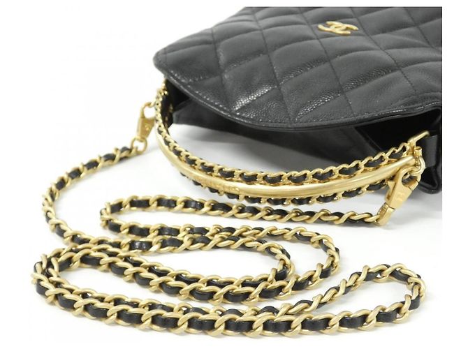 Borsa Chanel AP4066 in pelle di vitello martellata nera Nero - vista 7