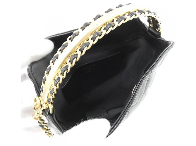 Borsa Chanel AP4066 in pelle di vitello martellata nera Nero - vista 8