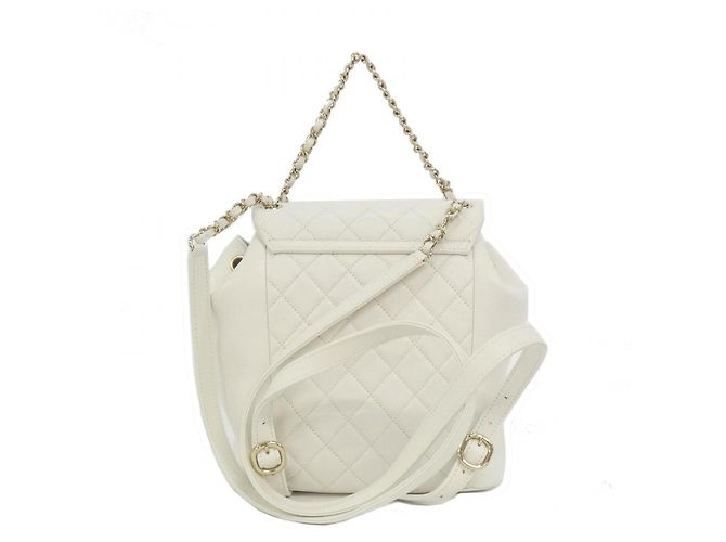 Chanel AS3618 White Leather Backpack - view 2