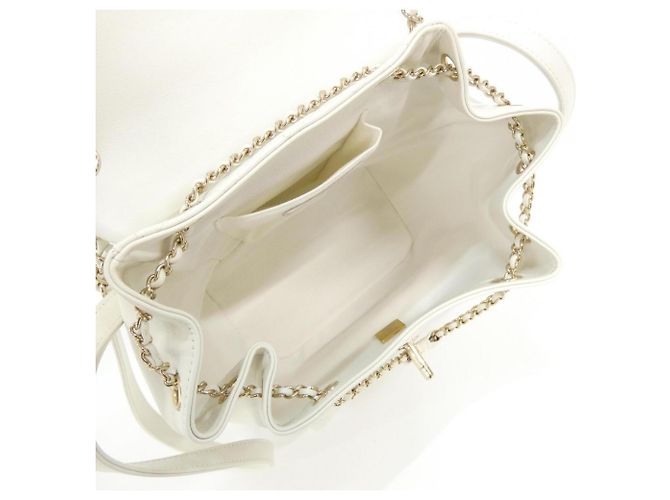 Chanel AS3618 White Leather Backpack - view 5