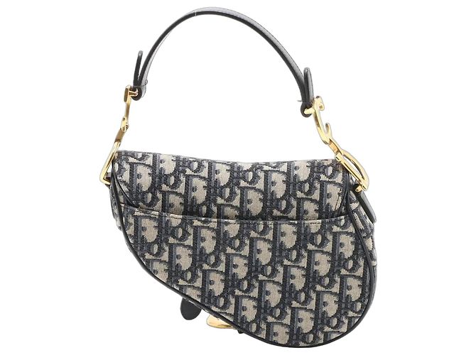 Dior Saddle Umhängetasche Monogramm-Canvas Blau Beige - Ansicht 2