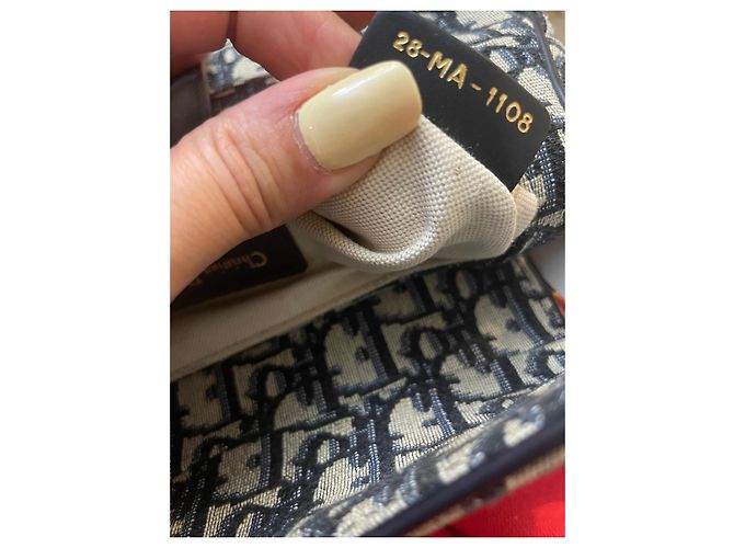 Dior Saddle Umhängetasche Monogramm-Canvas Blau Beige - Ansicht 4