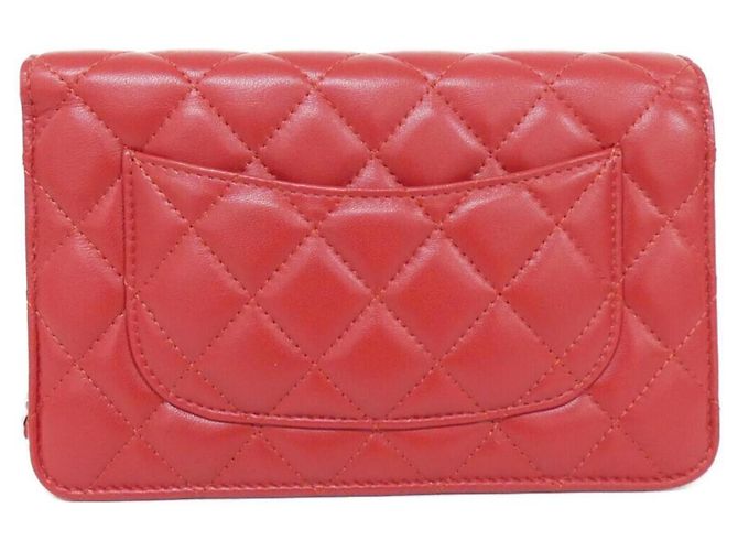 Portafoglio con catena Chanel Timeless Classic Rosso - vista 2